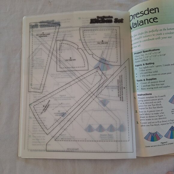 Easy Dresden Kitchen Quilting Booklet 6 Quilting Projects & Plastic Templates - Picture 3 of 7